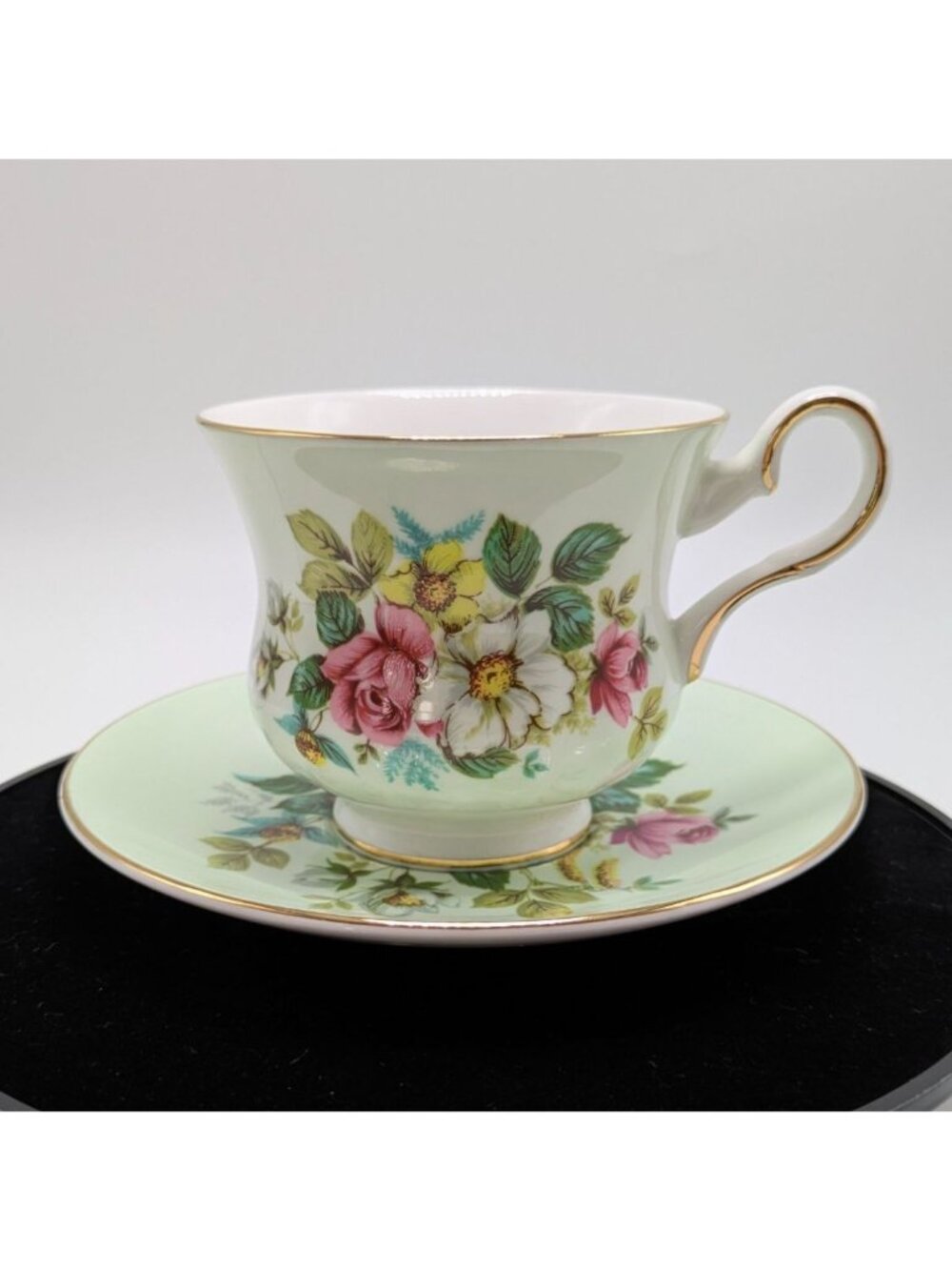 Royal Grafton AB Jones English Bone China Floral Teacup & Saucer